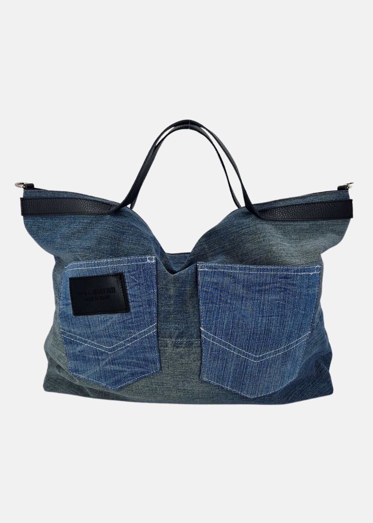 Shopper in Jeans e Pelle