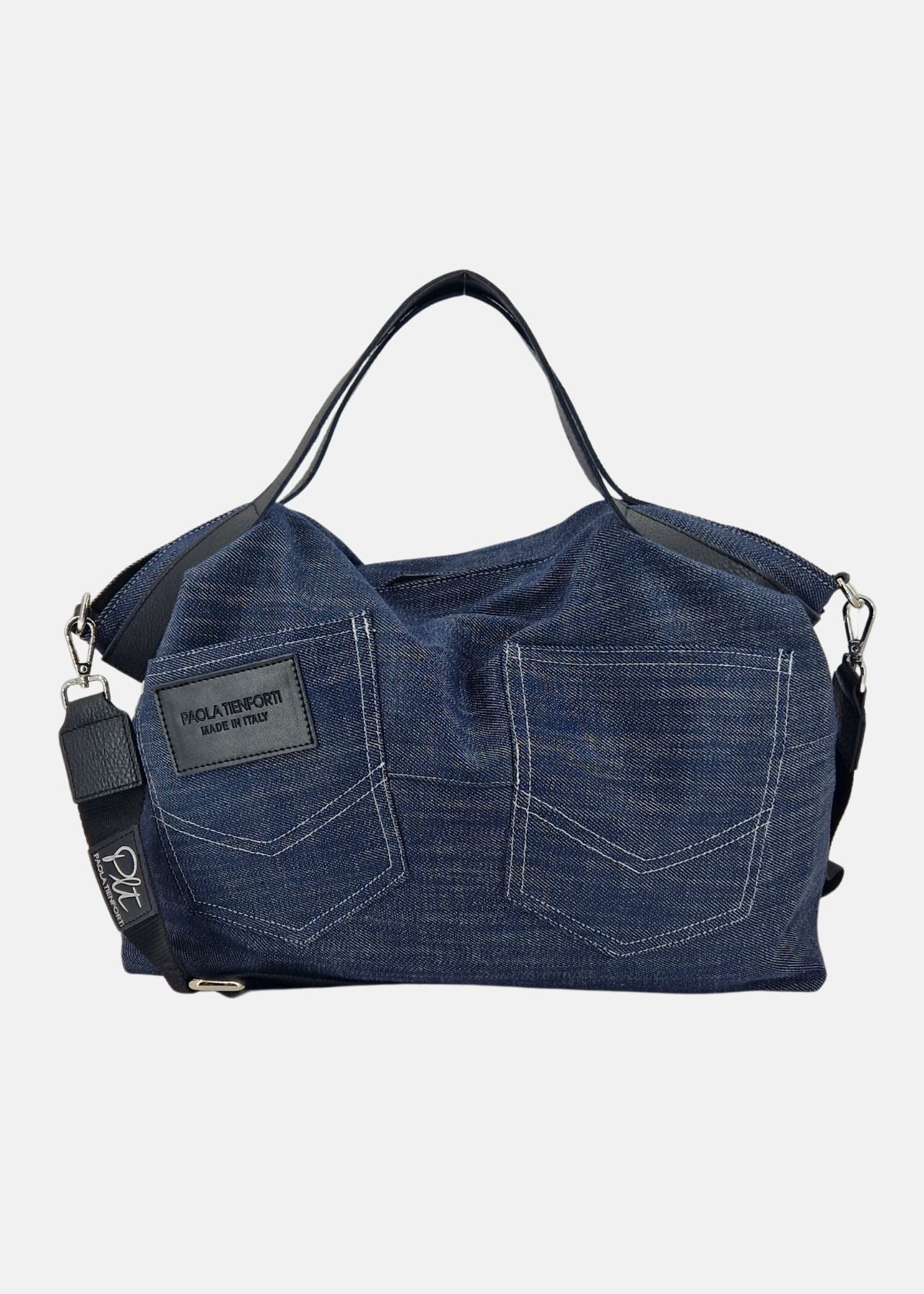 Shopper in Jeans e Pelle