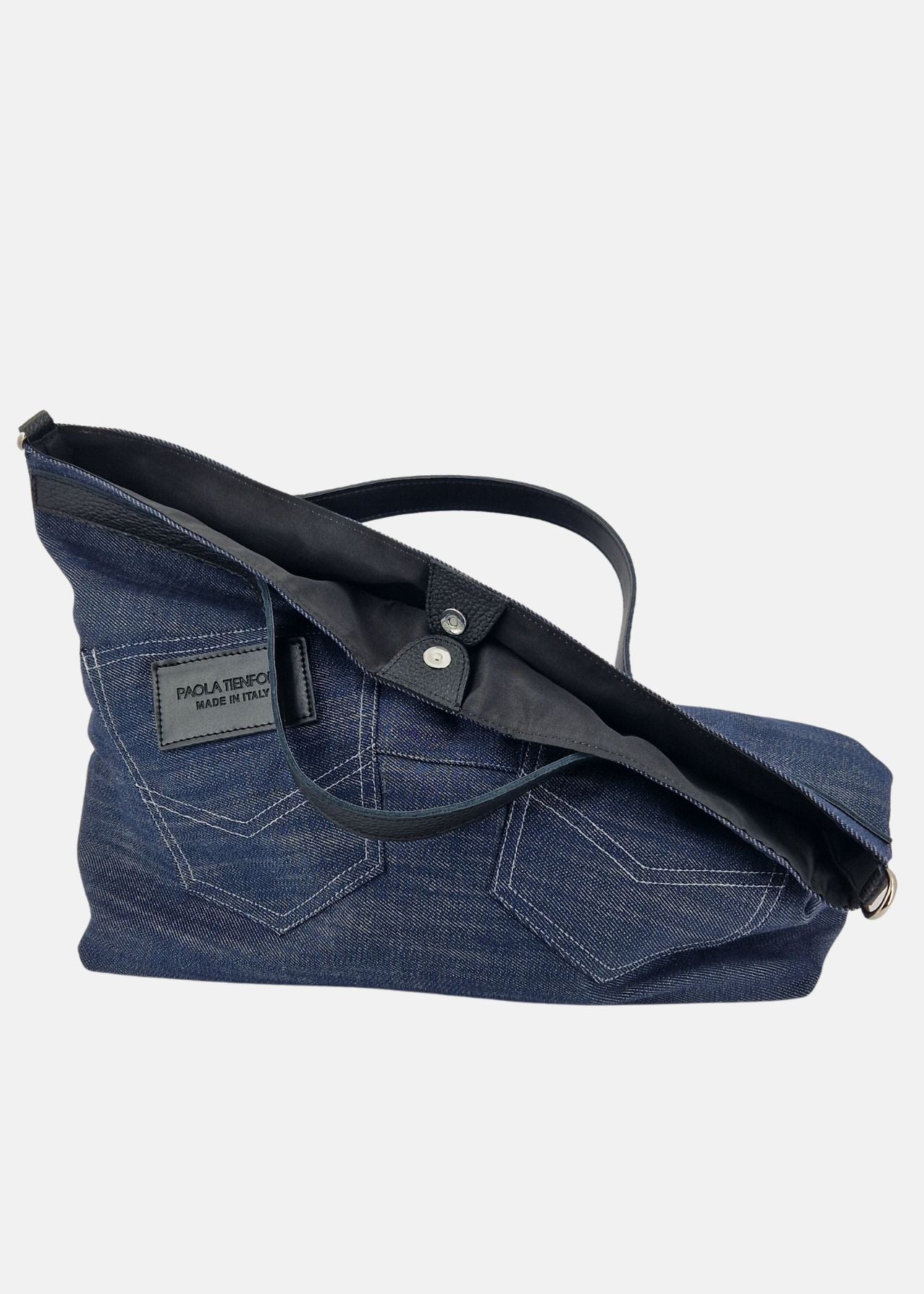 Shopper in Jeans e Pelle