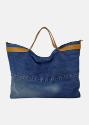 Shopper in Jeans e Pelle