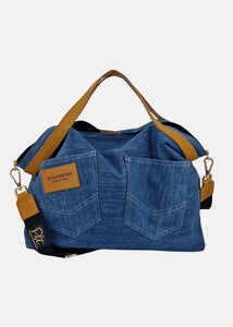 Shopper in Jeans e Pelle