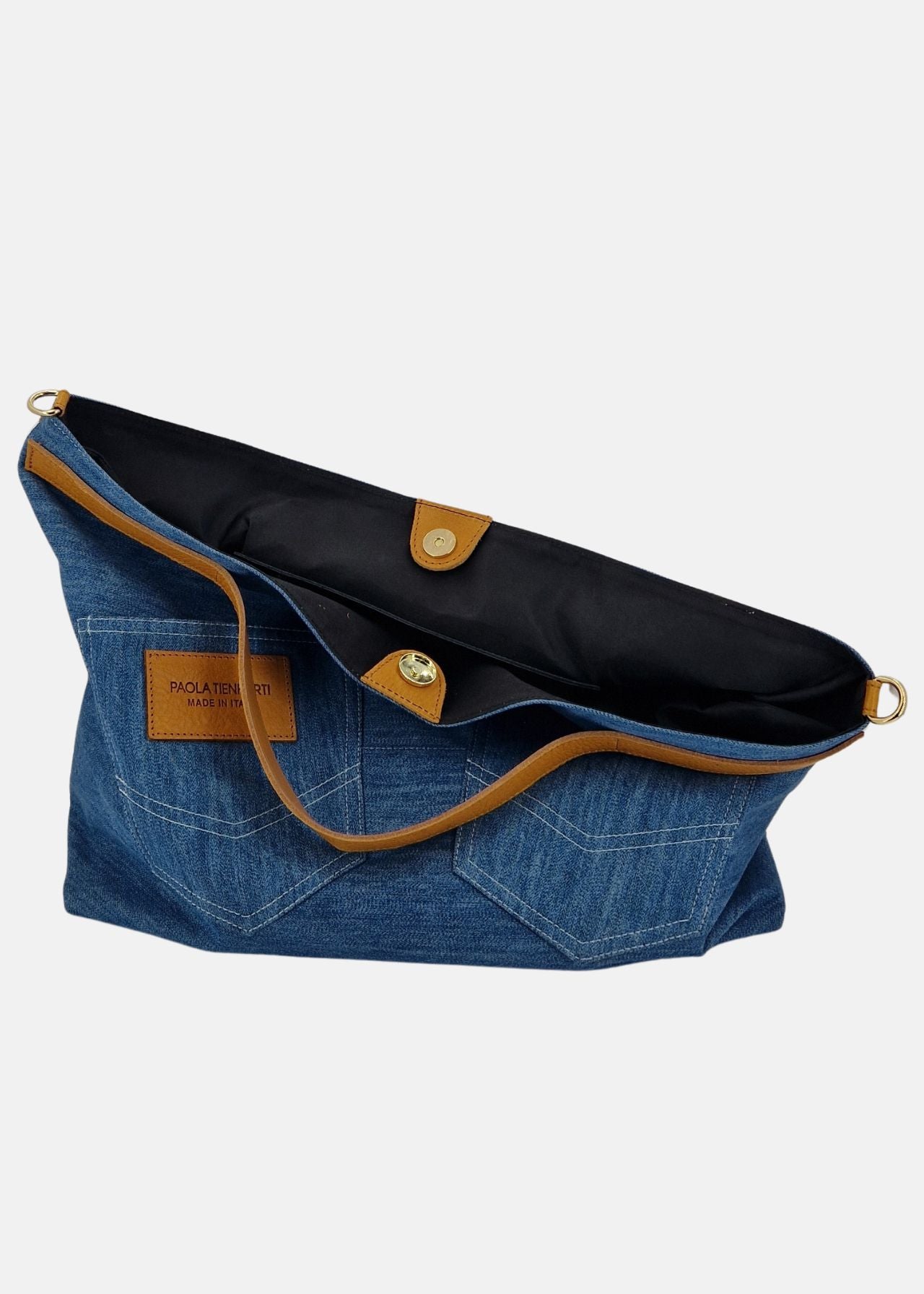 Shopper in Jeans e Pelle
