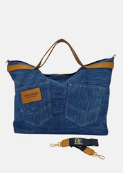 Shopper in Jeans e Pelle