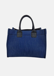 Shopper in Jeans con dettagli argento