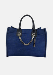 Shopper in Jeans con dettagli argento