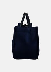 Shopper in traforato con rifiniture argento
