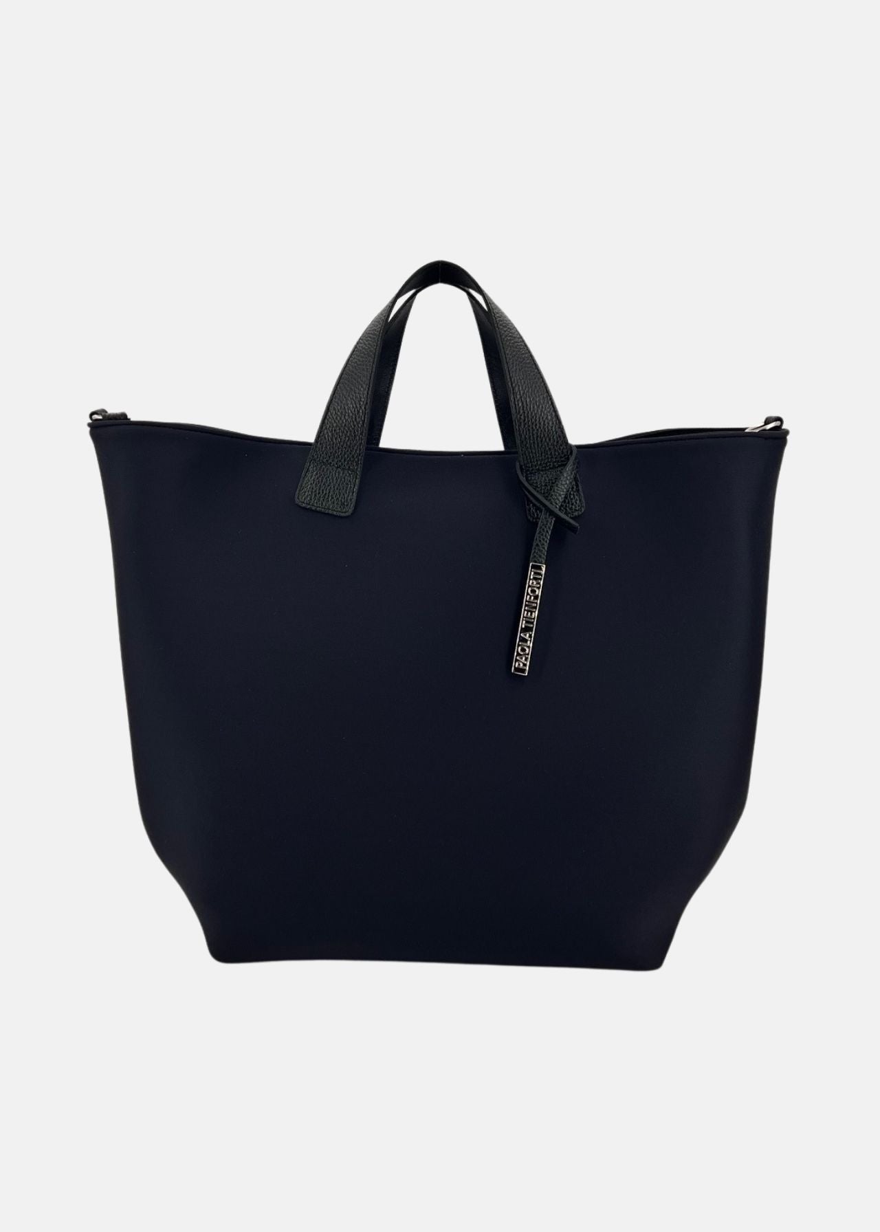Borsa a mano donna in neoprene con pendente argento