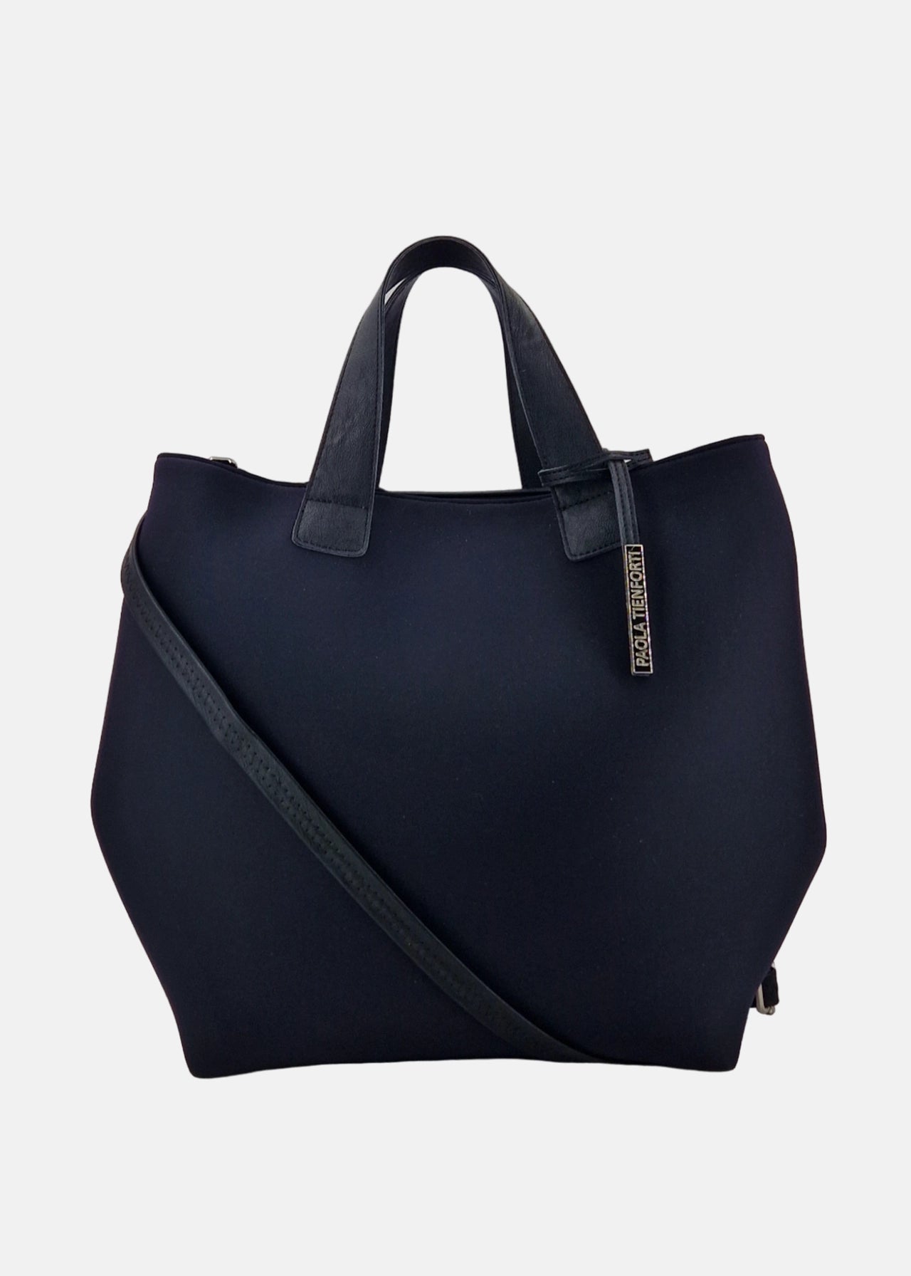 Paola T. Shopper in neoprene con pendente argento