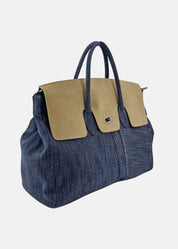 Shopper Jeans con patta camoscio