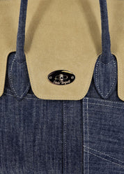 Shopper Jeans con patta camoscio