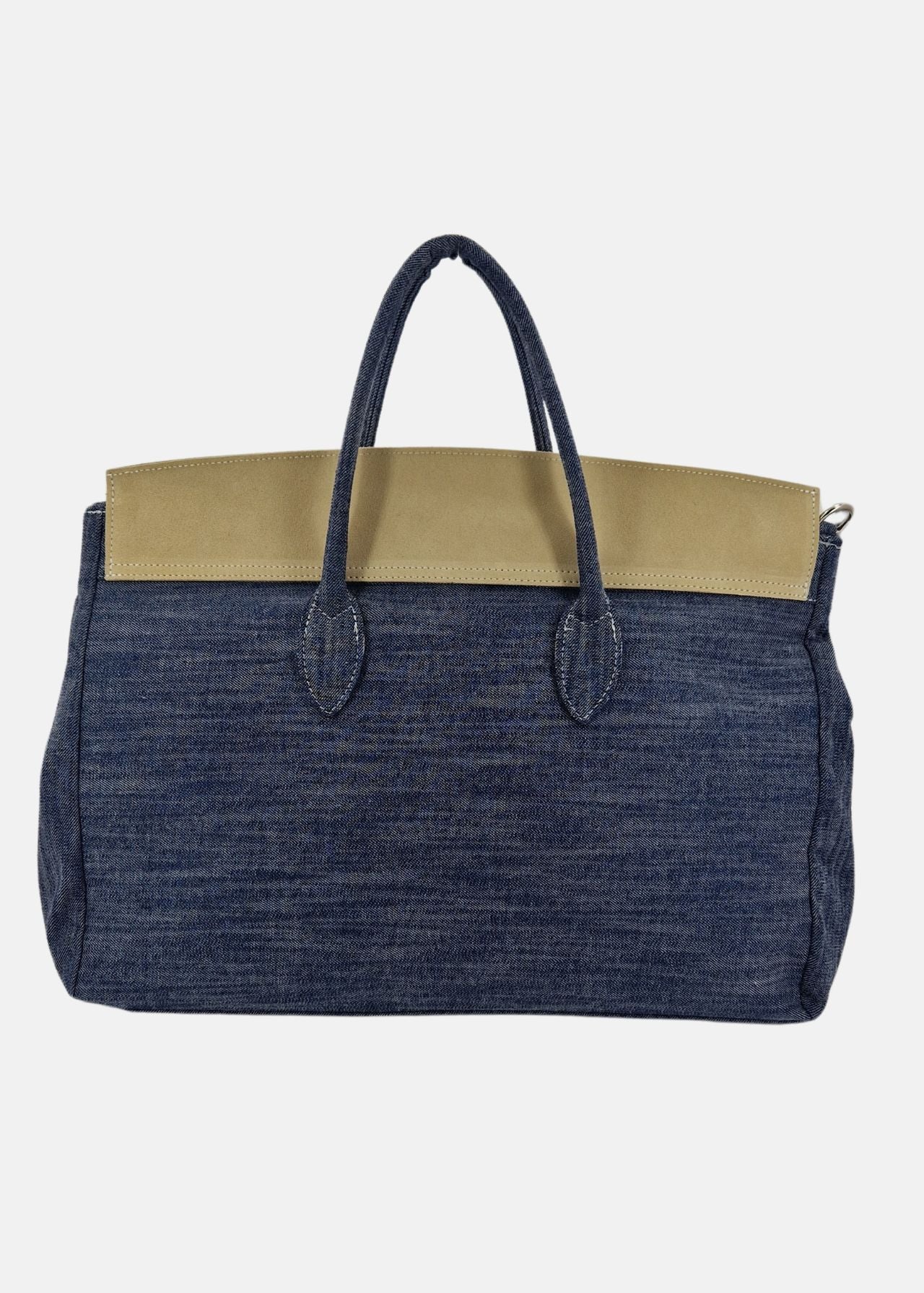 Shopper Jeans con patta camoscio