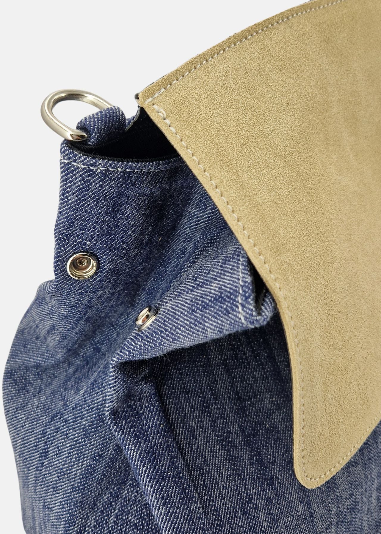 Shopper Jeans con patta camoscio