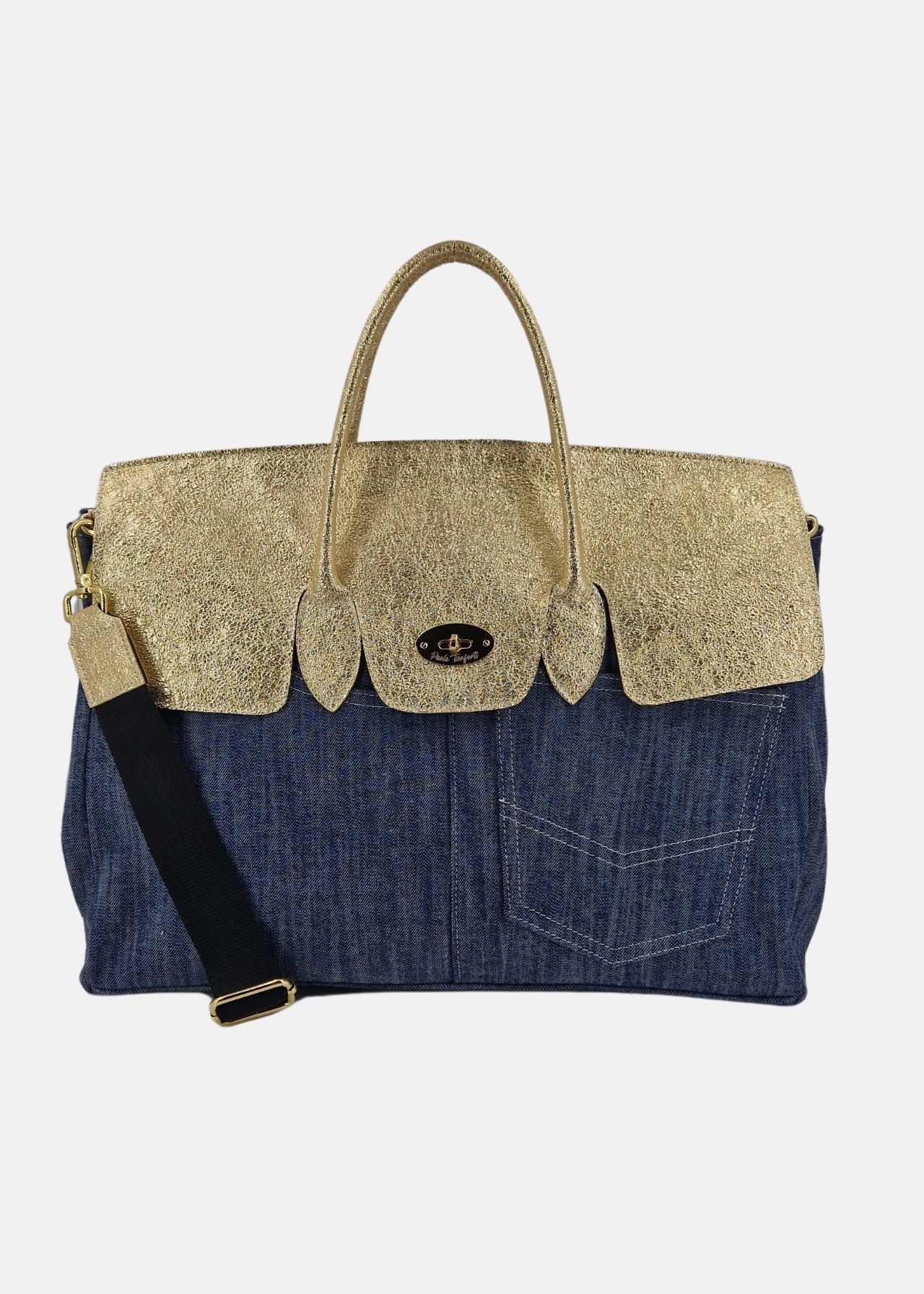 Shopper Jeans con patta laminata