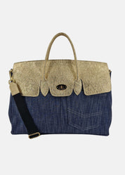 Shopper Jeans con patta laminata