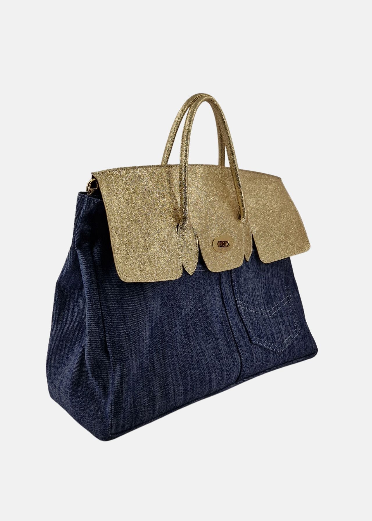 Shopper Jeans con patta laminata