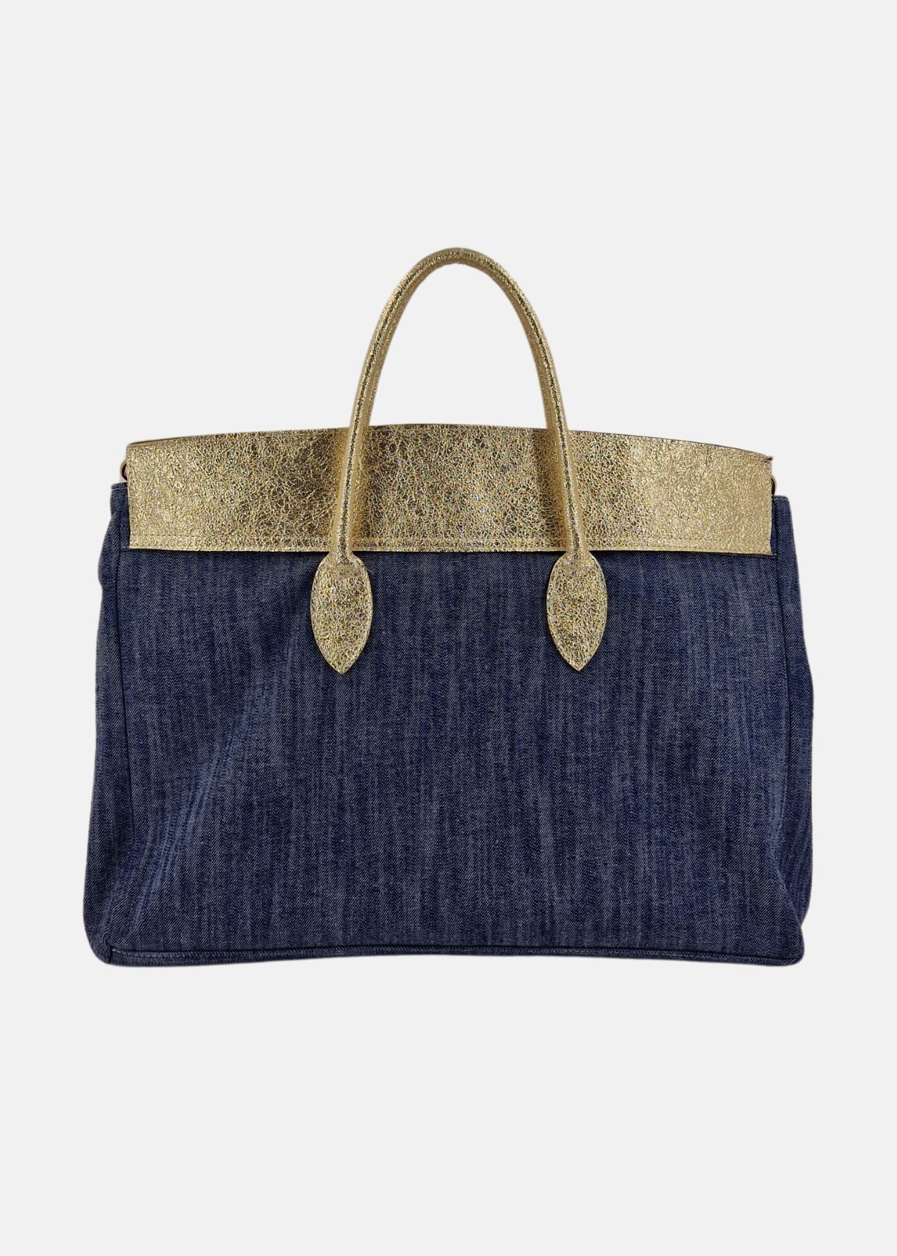 Shopper Jeans con patta laminata