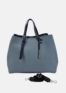 Shopper large in neoprene con dettagli argento