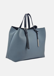 Shopper large in neoprene con dettagli argento