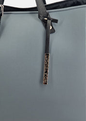 Shopper large in neoprene con dettagli argento