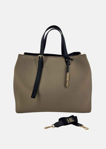 Shopper large in neoprene con dettagli oro