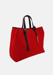 Shopper large in neoprene con dettagli argento