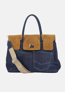 Shopper in Jeans con patta Camoscio