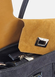 Shopper in Jeans con patta Camoscio