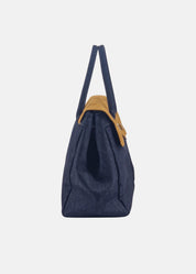 Shopper in Jeans con patta Camoscio