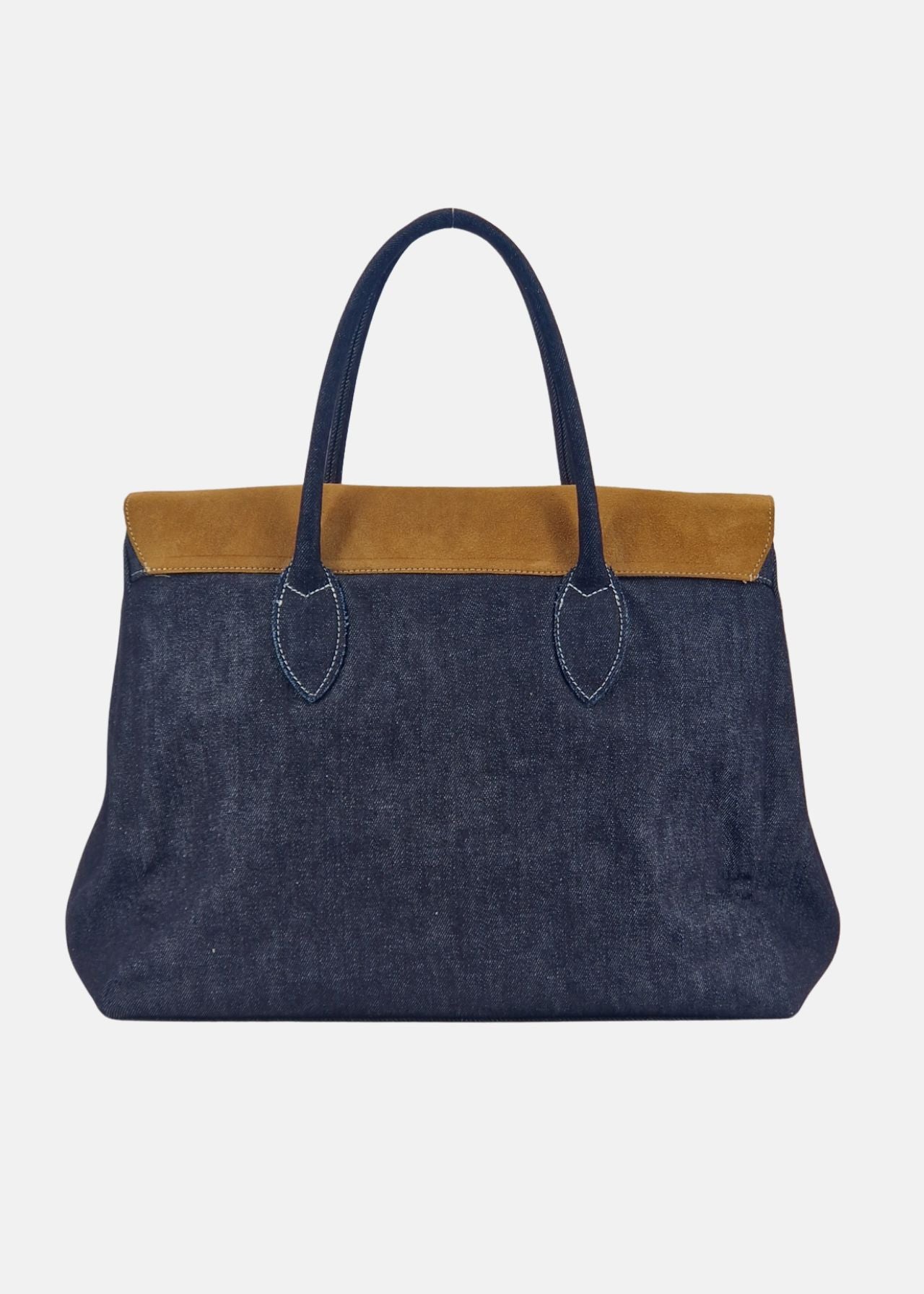 Shopper in Jeans con patta Camoscio