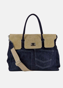 Shopper in Jeans con patta Camoscio