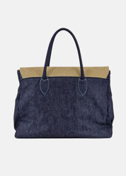 Shopper in Jeans con patta Camoscio