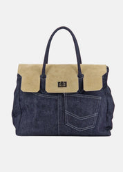 Shopper in Jeans con patta Camoscio