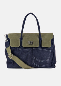 Shopper in Jeans con patta Camoscio