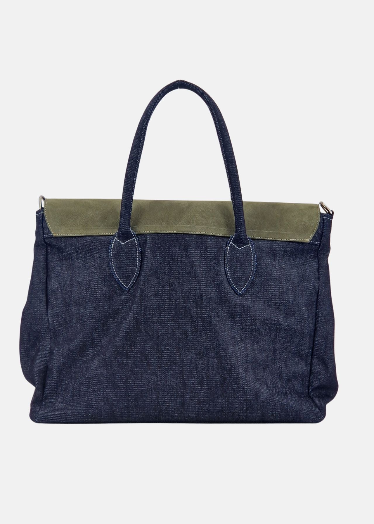 Shopper in Jeans con patta Camoscio
