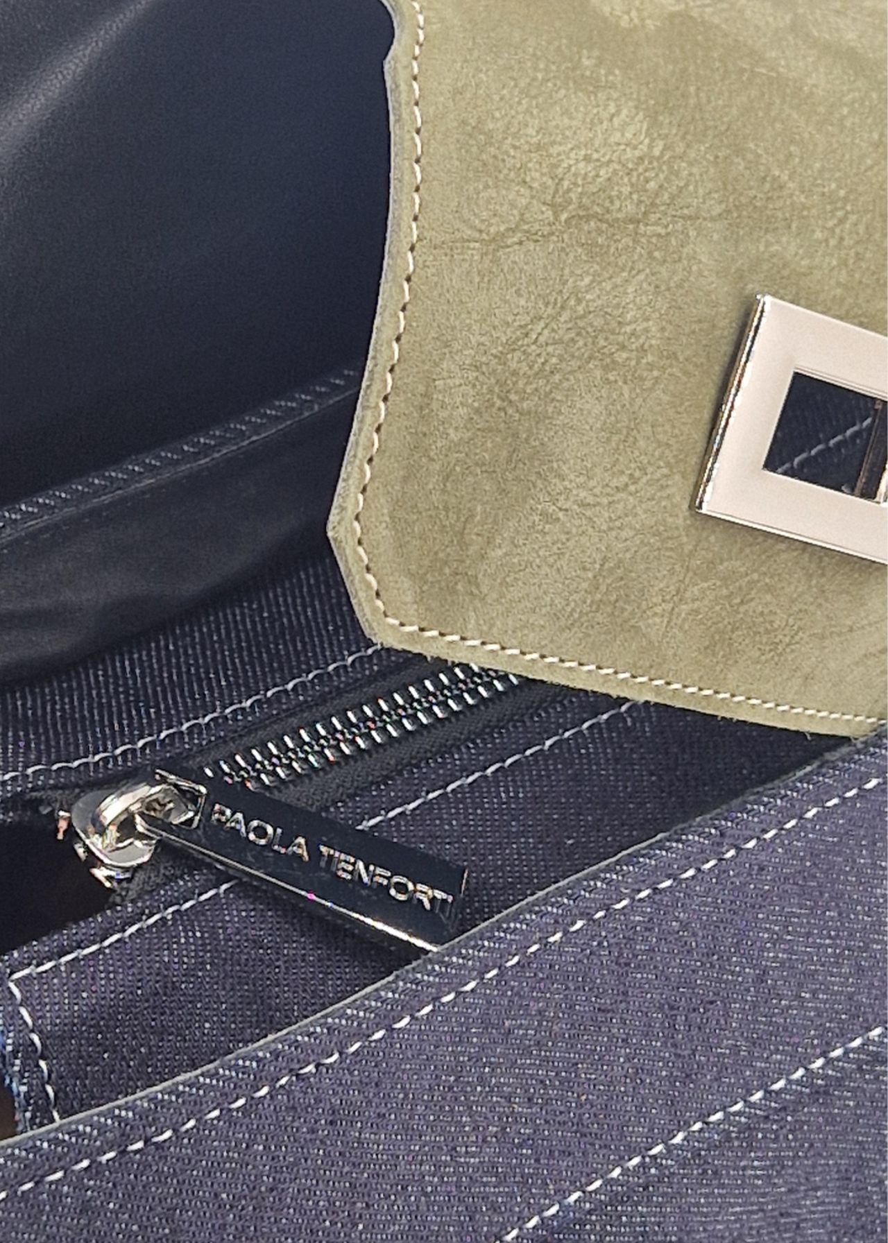 Shopper in Jeans con patta Camoscio
