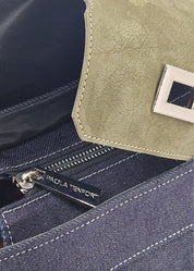 Shopper in Jeans con patta Camoscio