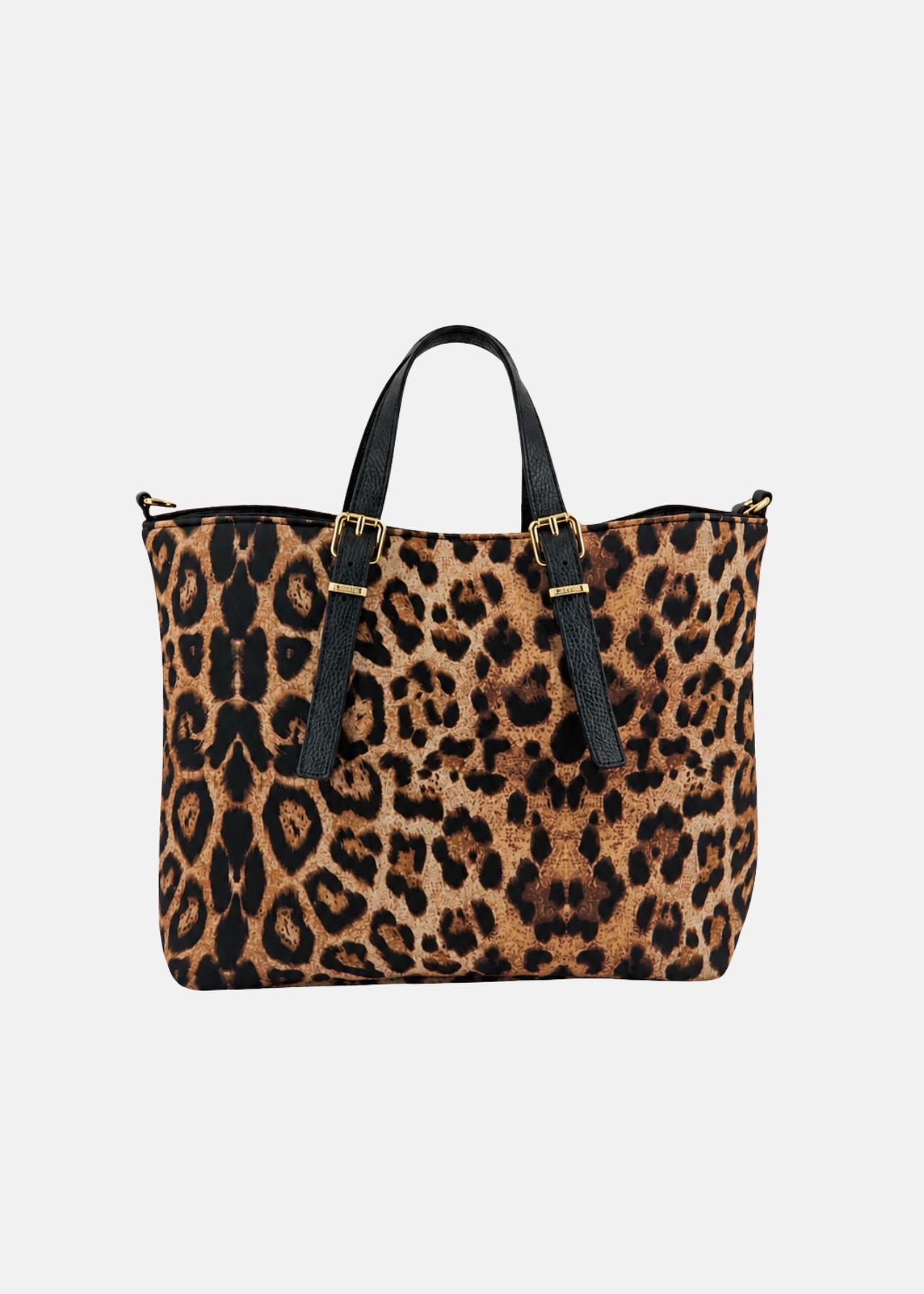 Shopper medium maculata in neoprene e pelle