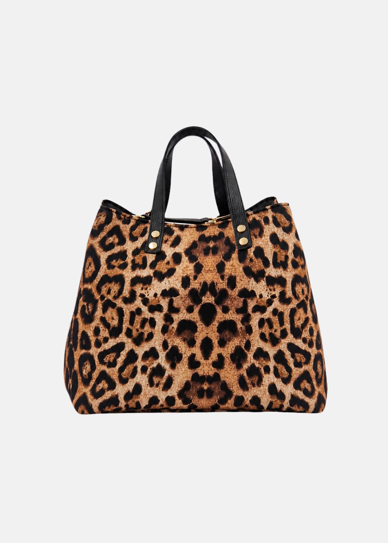 Shopper medium maculata in neoprene e pelle
