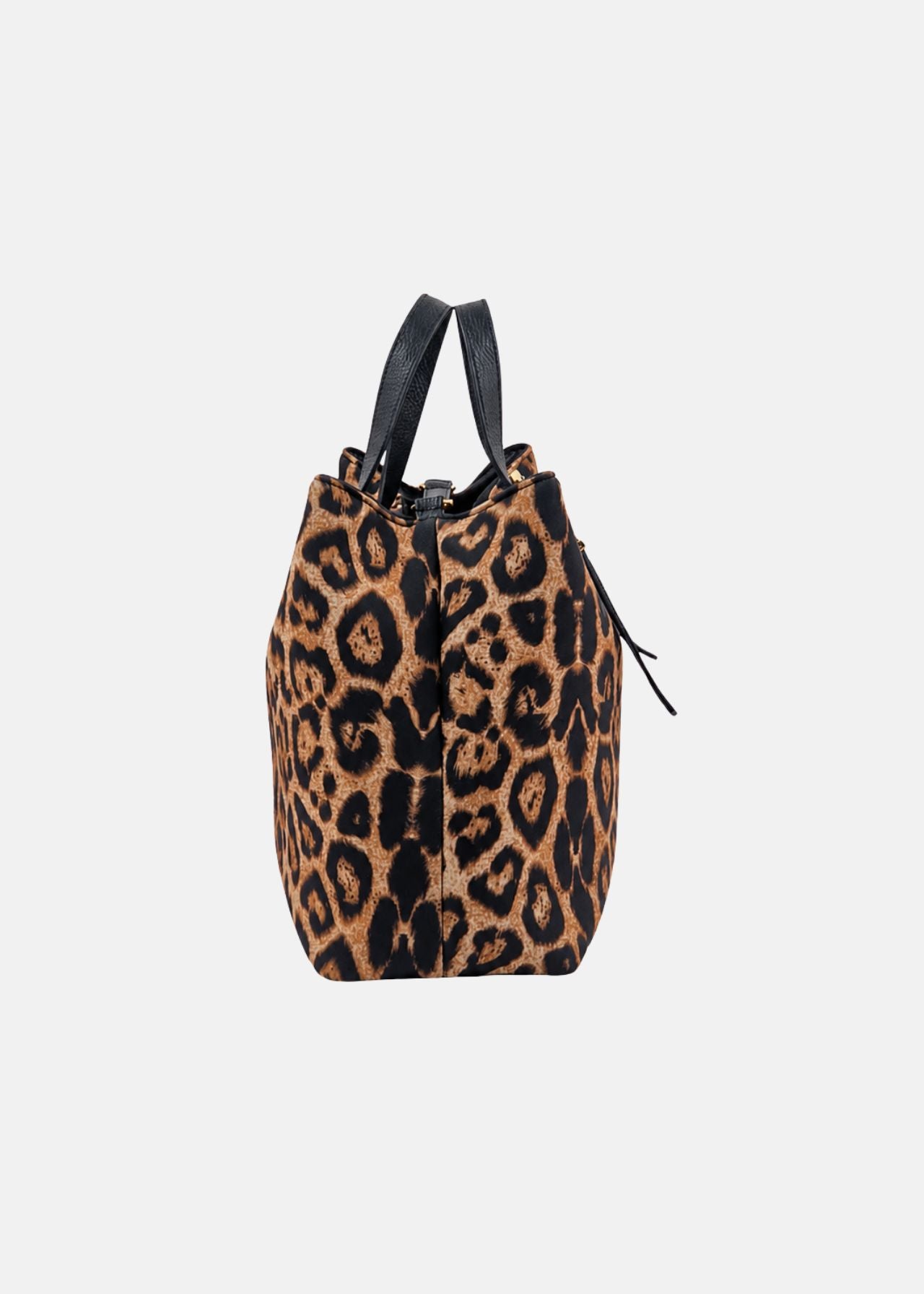 Shopper medium maculata in neoprene e pelle