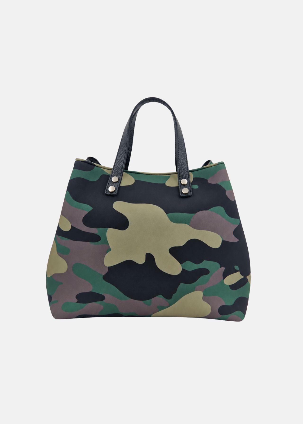 Shopper medium camouflage in neoprene e pelle