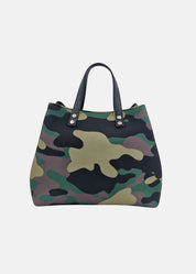 Shopper medium camouflage in neoprene e pelle