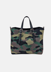 Shopper medium camouflage in neoprene e pelle