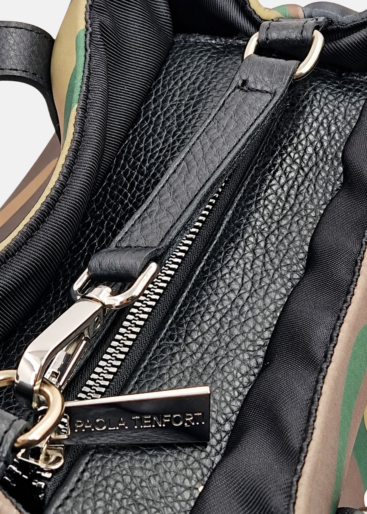 Shopper medium camouflage in neoprene e pelle