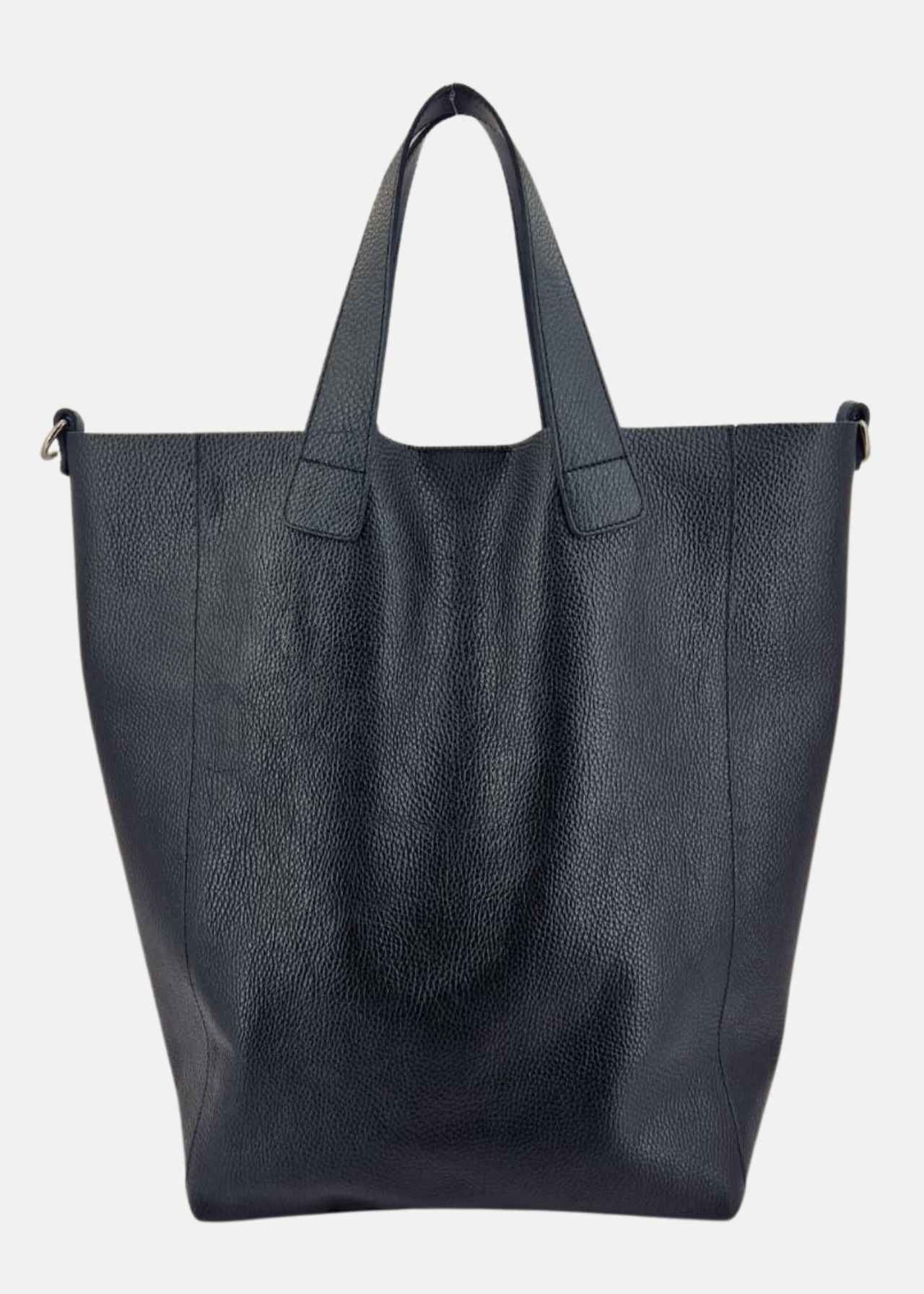 Shopper in pelle morbida con pendente argento