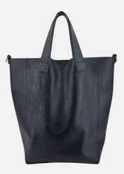 Shopper in pelle morbida con pendente argento