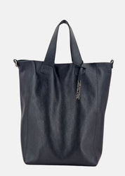 Shopper in pelle morbida con pendente argento