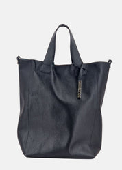 Shopper in pelle morbida con pendente argento