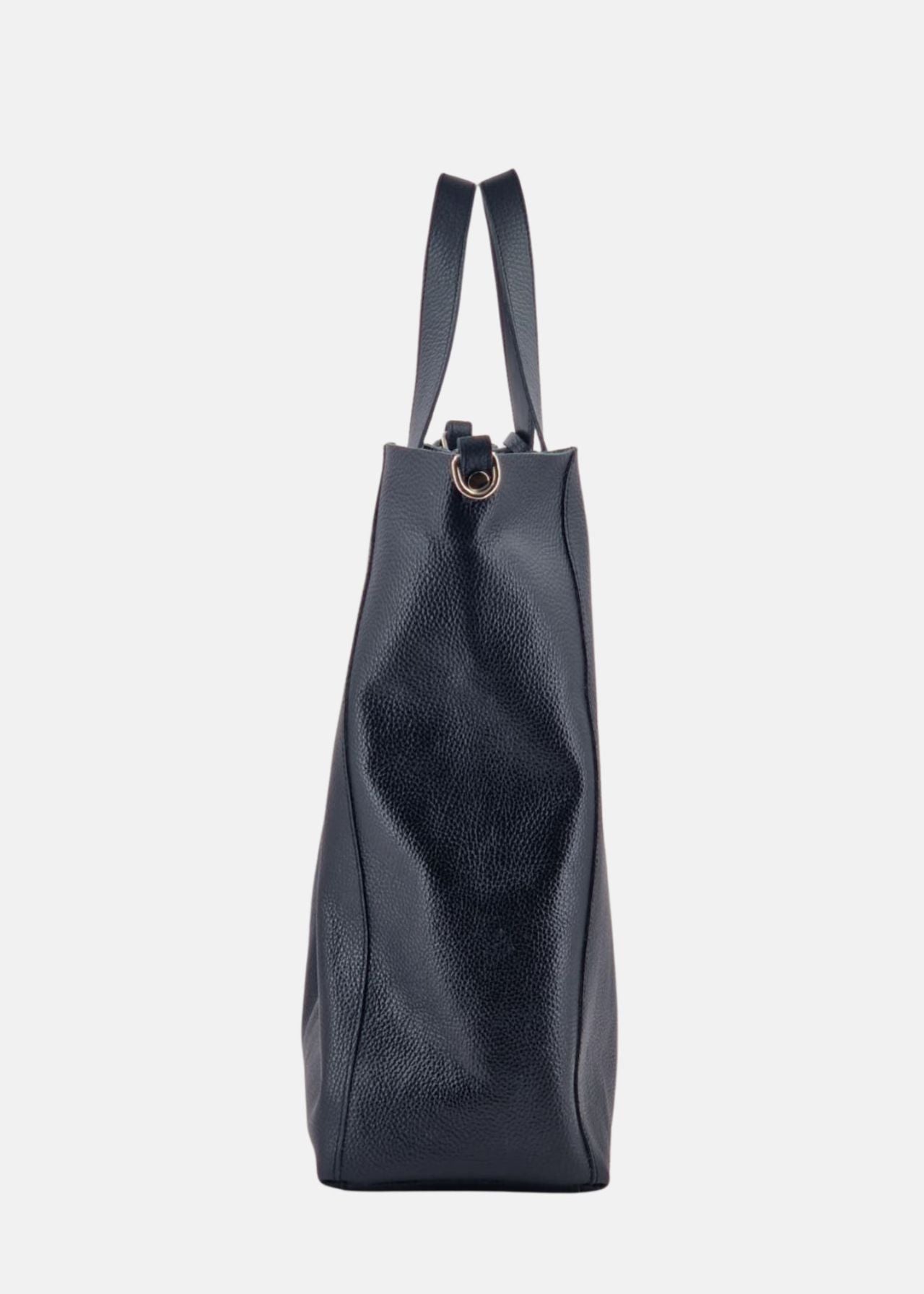 Shopper in pelle morbida con pendente argento