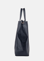Shopper in pelle morbida con pendente argento