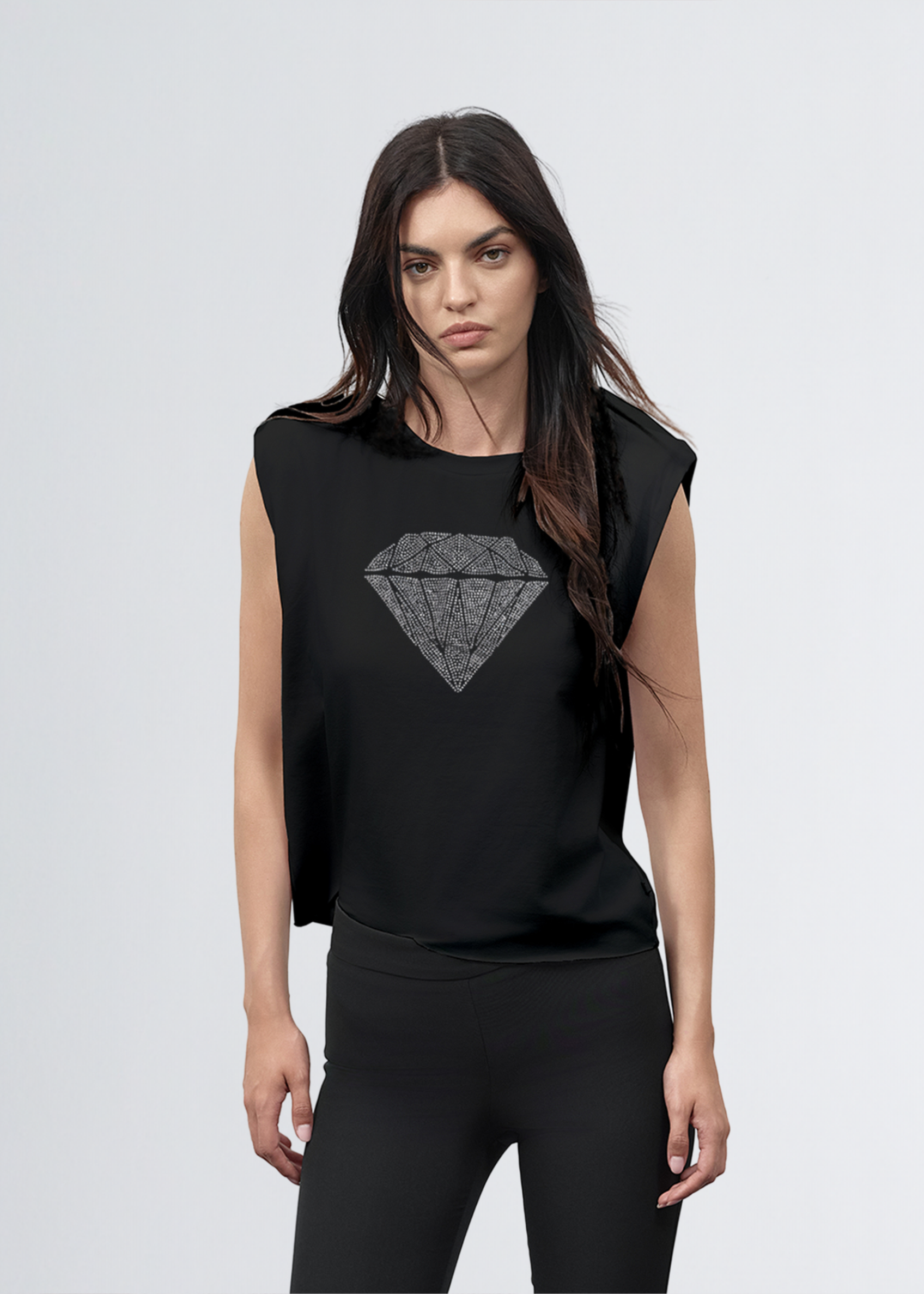 Paola T. T-shirt smanicata Diamond